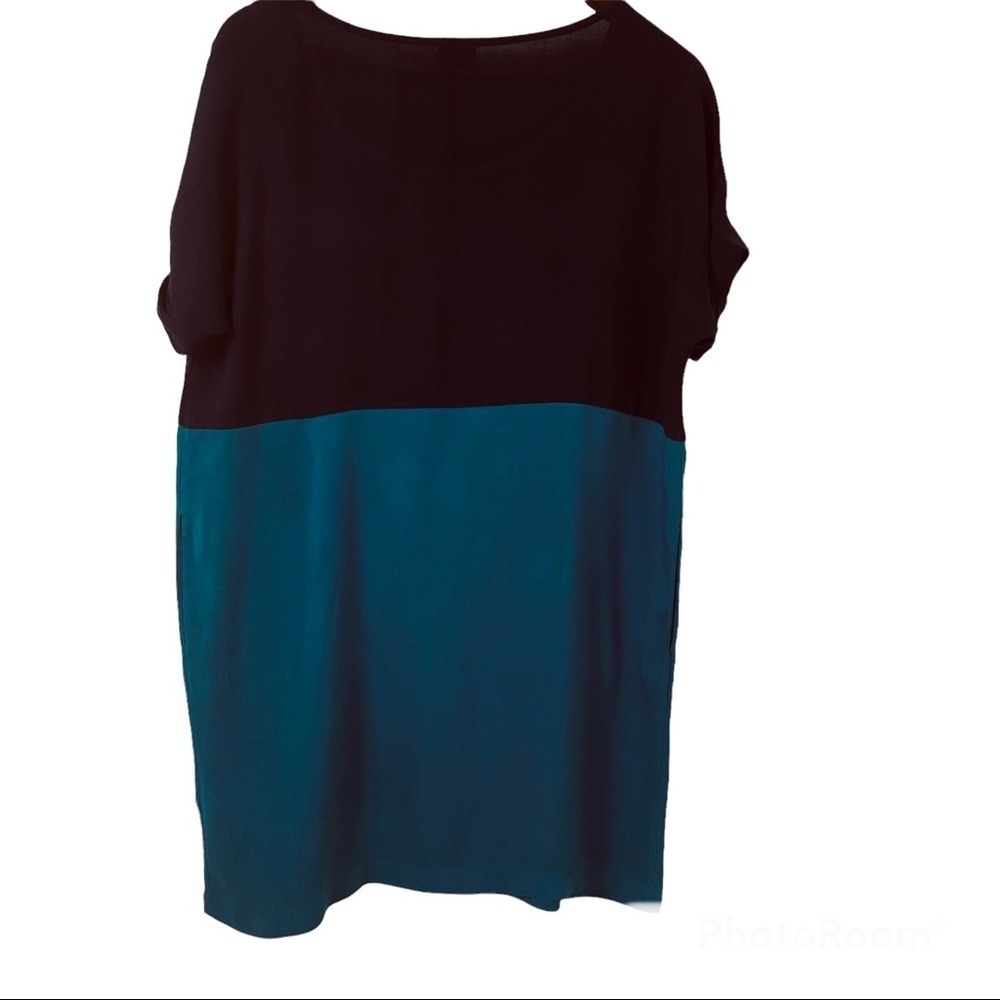 Sparkle & Fade Black and Green Dress. Sz M.